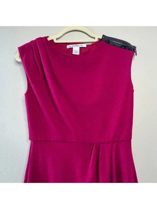 DVF Marchona Dress Womens 4 Pink Red Wool Sheath Bodycon Minimalist Cocktail - Picture 3 of 9